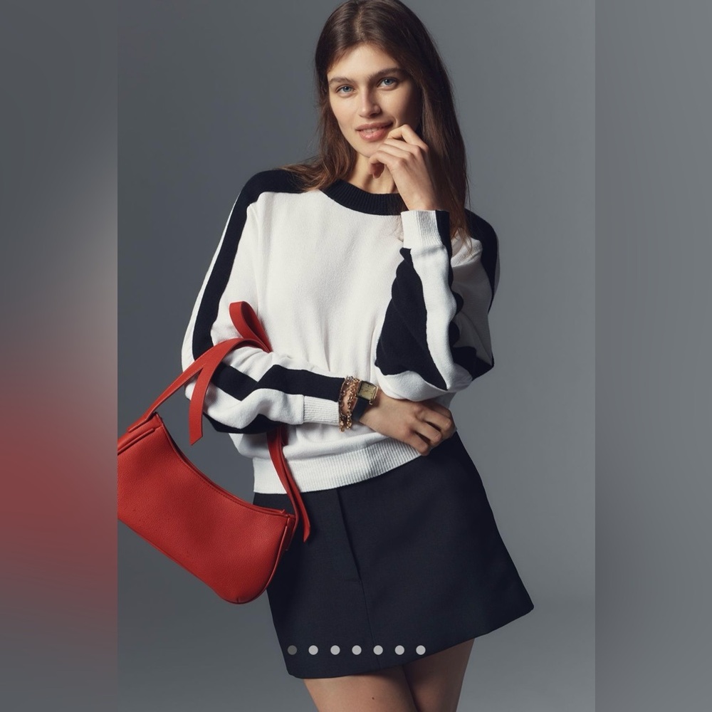 Maeve Dolman Sleeve Crew-Neck Color-Blocked Sweater